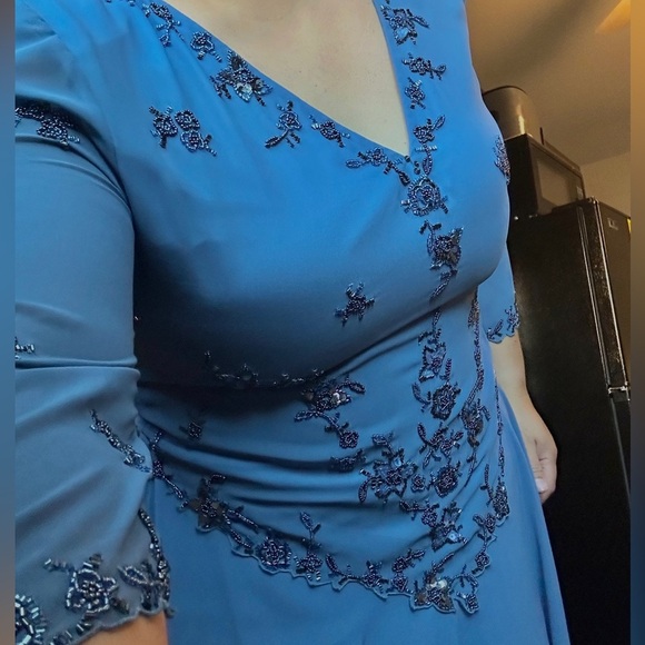 Vintage Scala Blue Embellished Maxi Dress - Picture 5 of 11